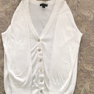White 3/4 sleeve cardigan